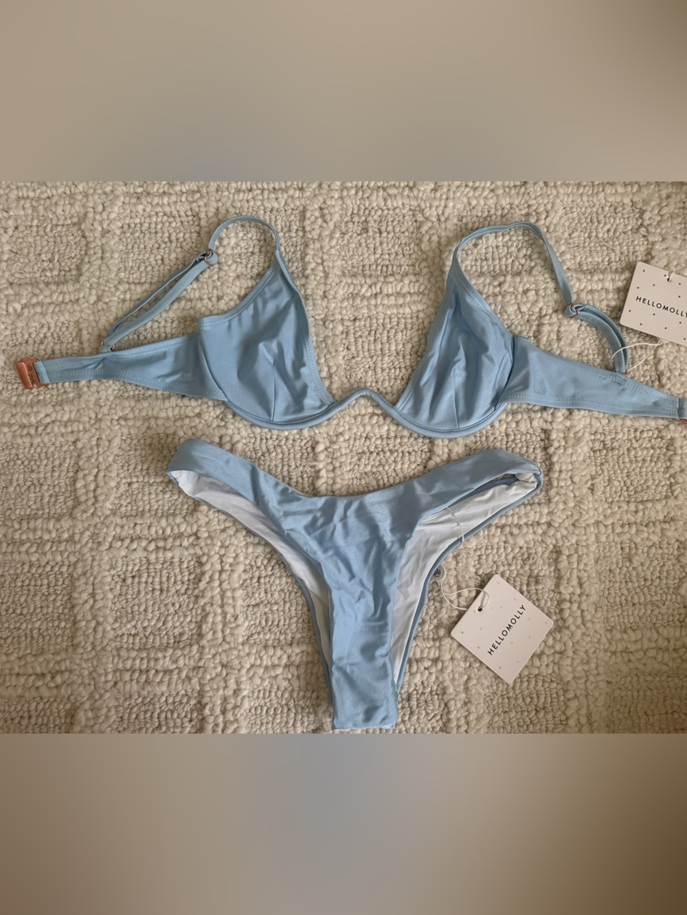 Hello Molly Powder light Blue Bikini Set size small